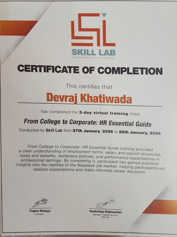 HR Essentials Guide Workshop certificate